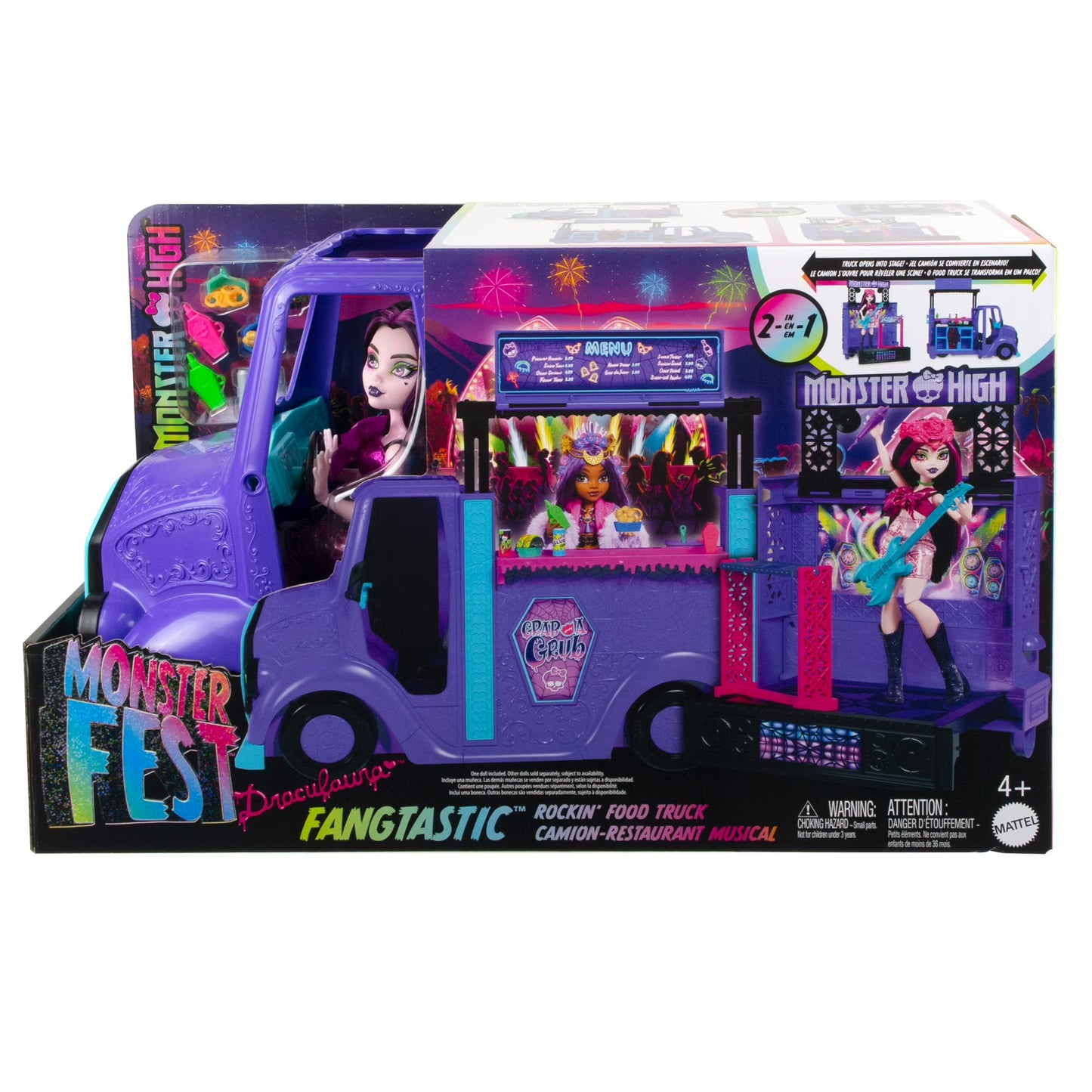 Monster High Monster Fest Fangtastic Rockin' Food Truck Playset with Draculaura Doll