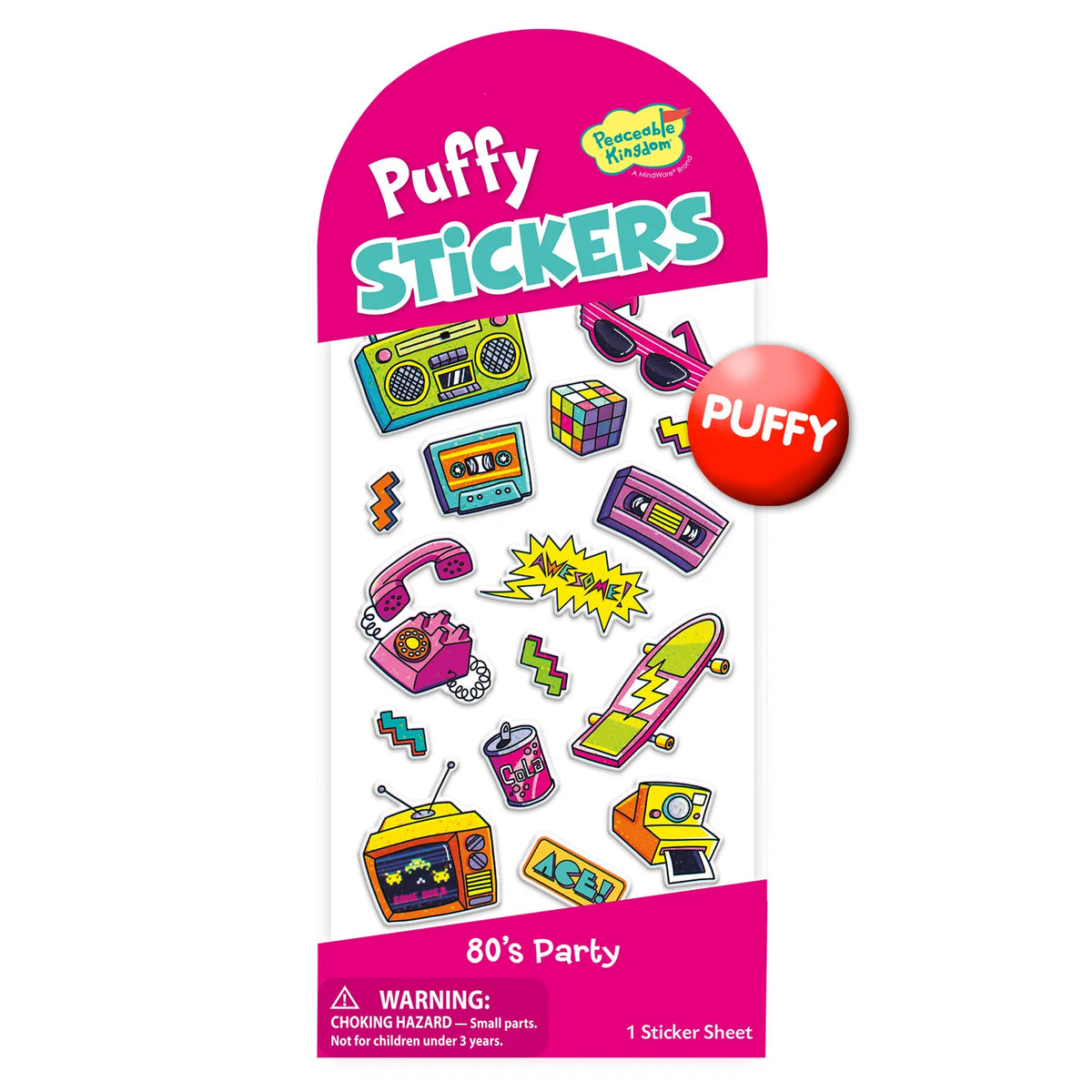 80's Party Stickers Puffy