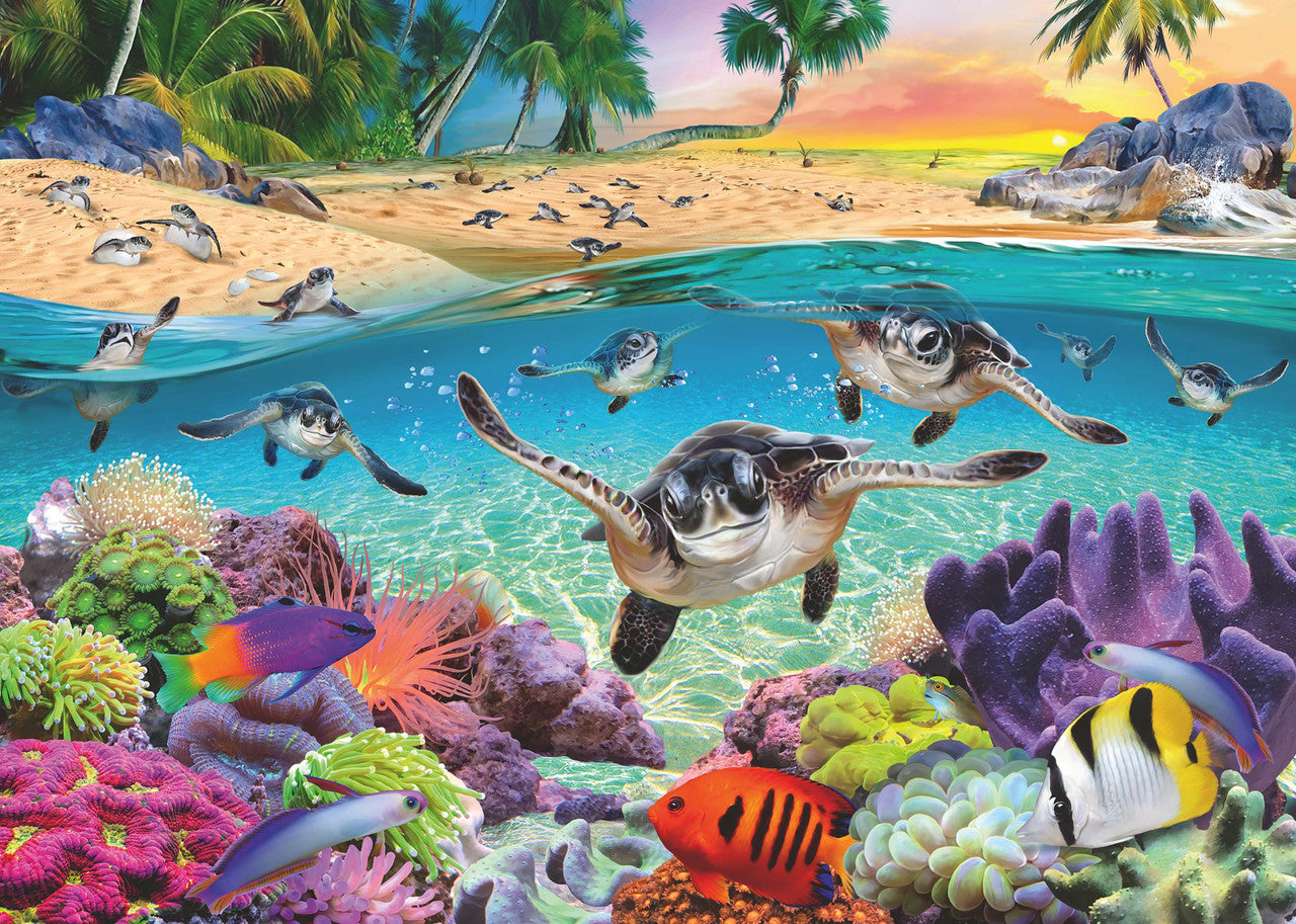 Race of the Baby Sea Turtles 500 pc Large Format