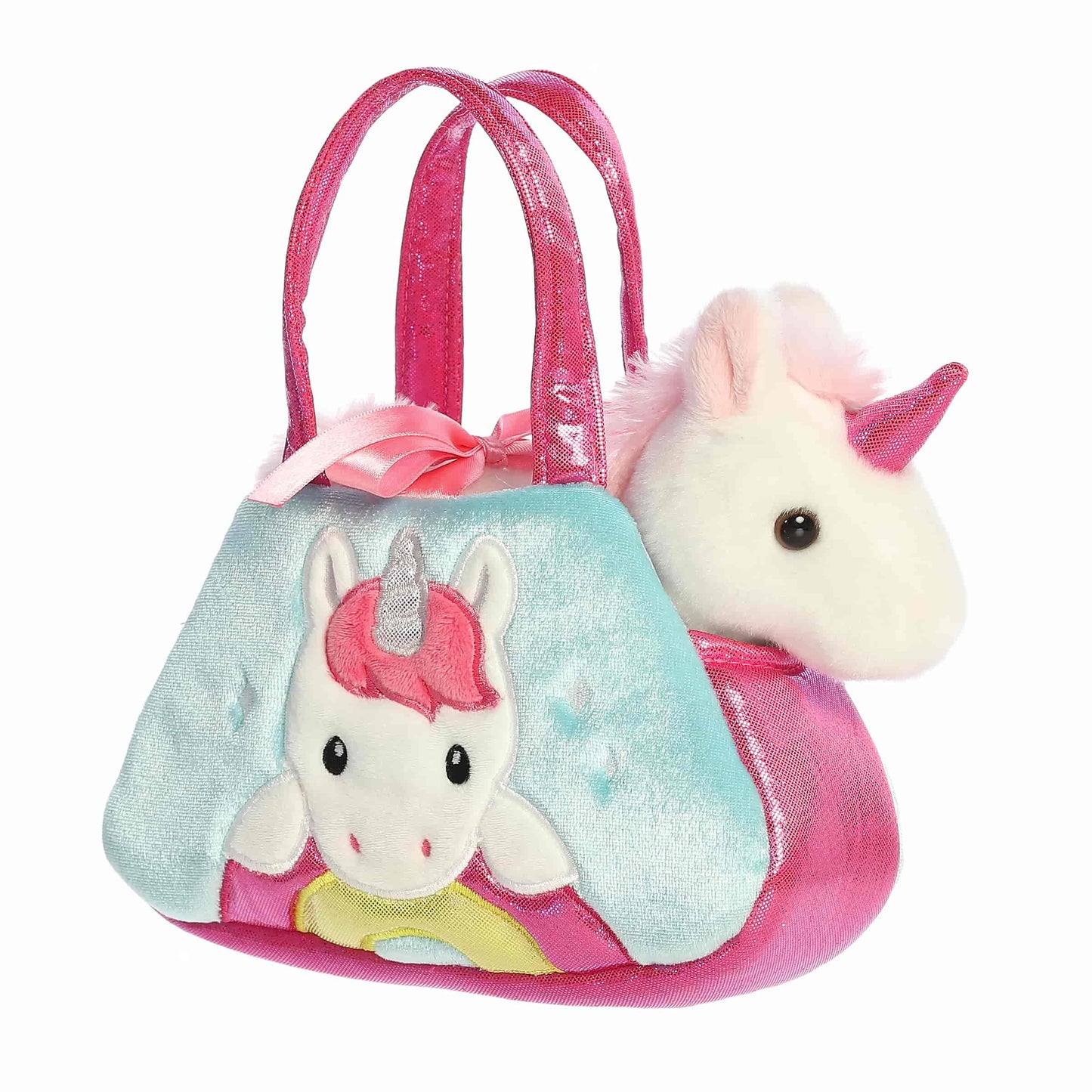 Peek-A-Boo Unicorn On Rainbow - Fancy Pals 8"