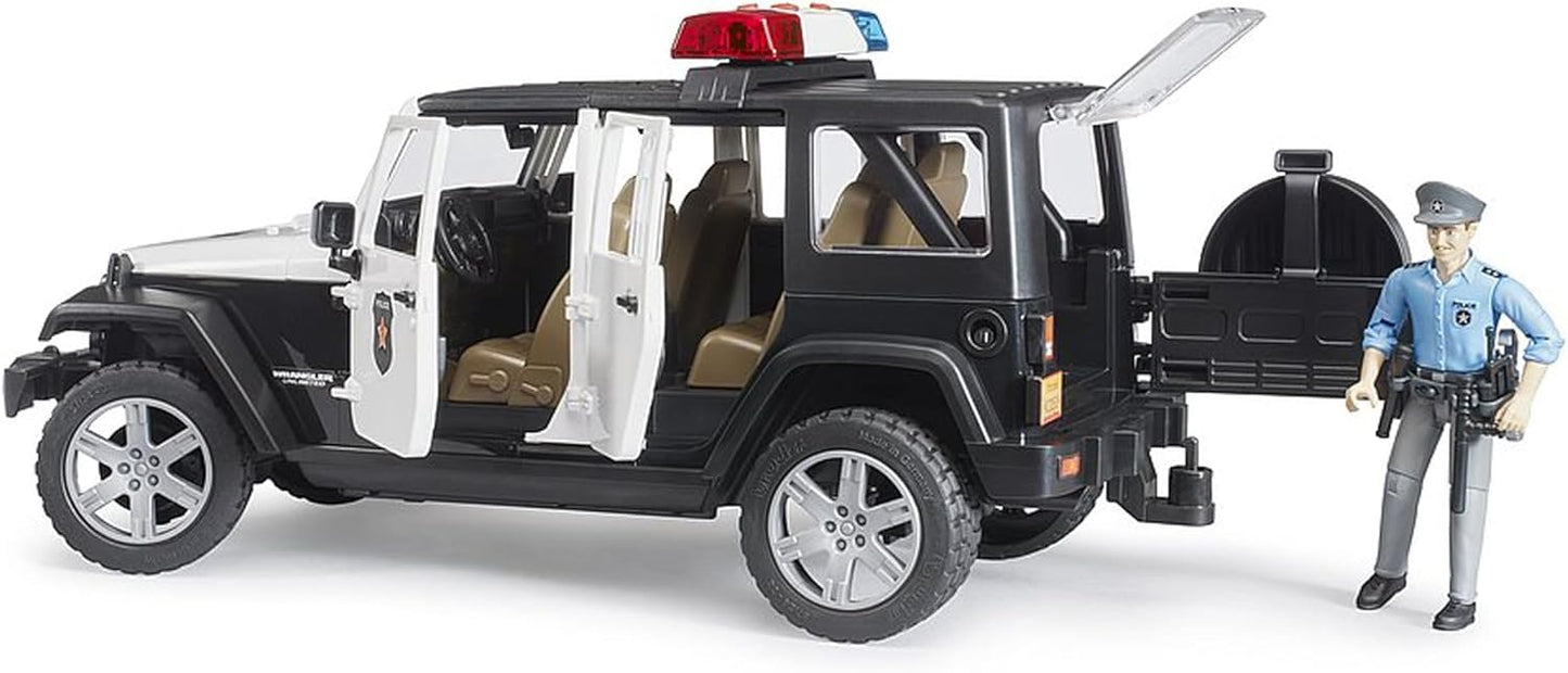 Bruder 02526 Jeep Rubicon Police Car + Light Skin Policeman 20.12.8