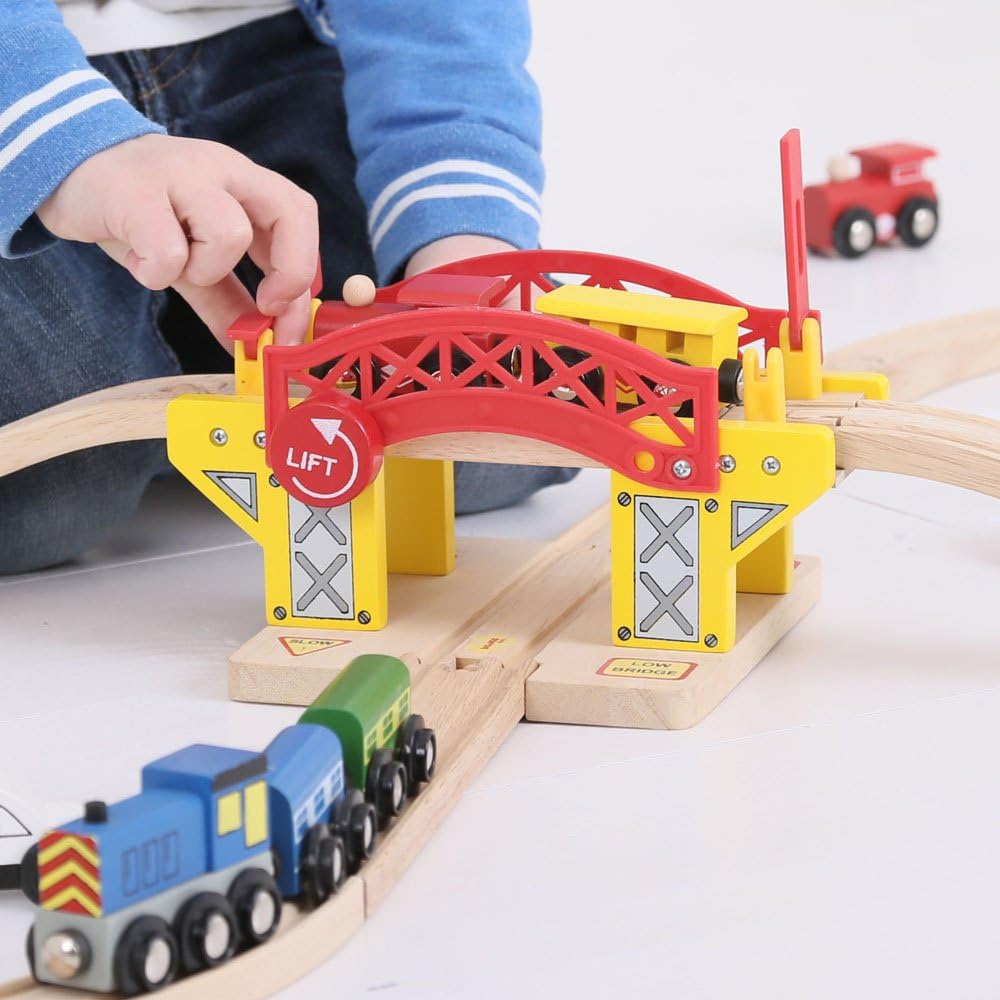 Bigjigs Rail Lifting Bridge | Suspension Model for Wooden Railway Set Expansion