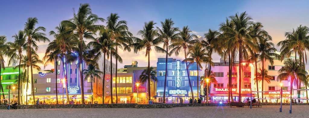 Night Glow on Ocean Drive Panoramic 1000pc Puzzle