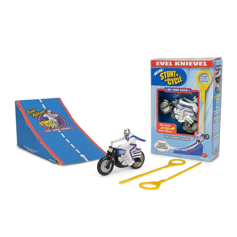 Evel Knievel Mini Stunt Cycle - Rip Cord Racer – Sir Troy's Toy Evel Knievel Mini Stunt Cycle - Rip Cord Racer – Sir Troy's Toy