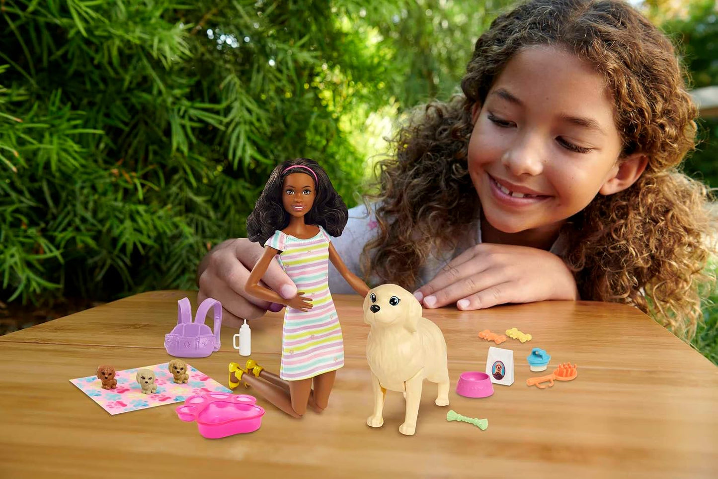 Barbie Newborn Pups Playset with Black Doll
