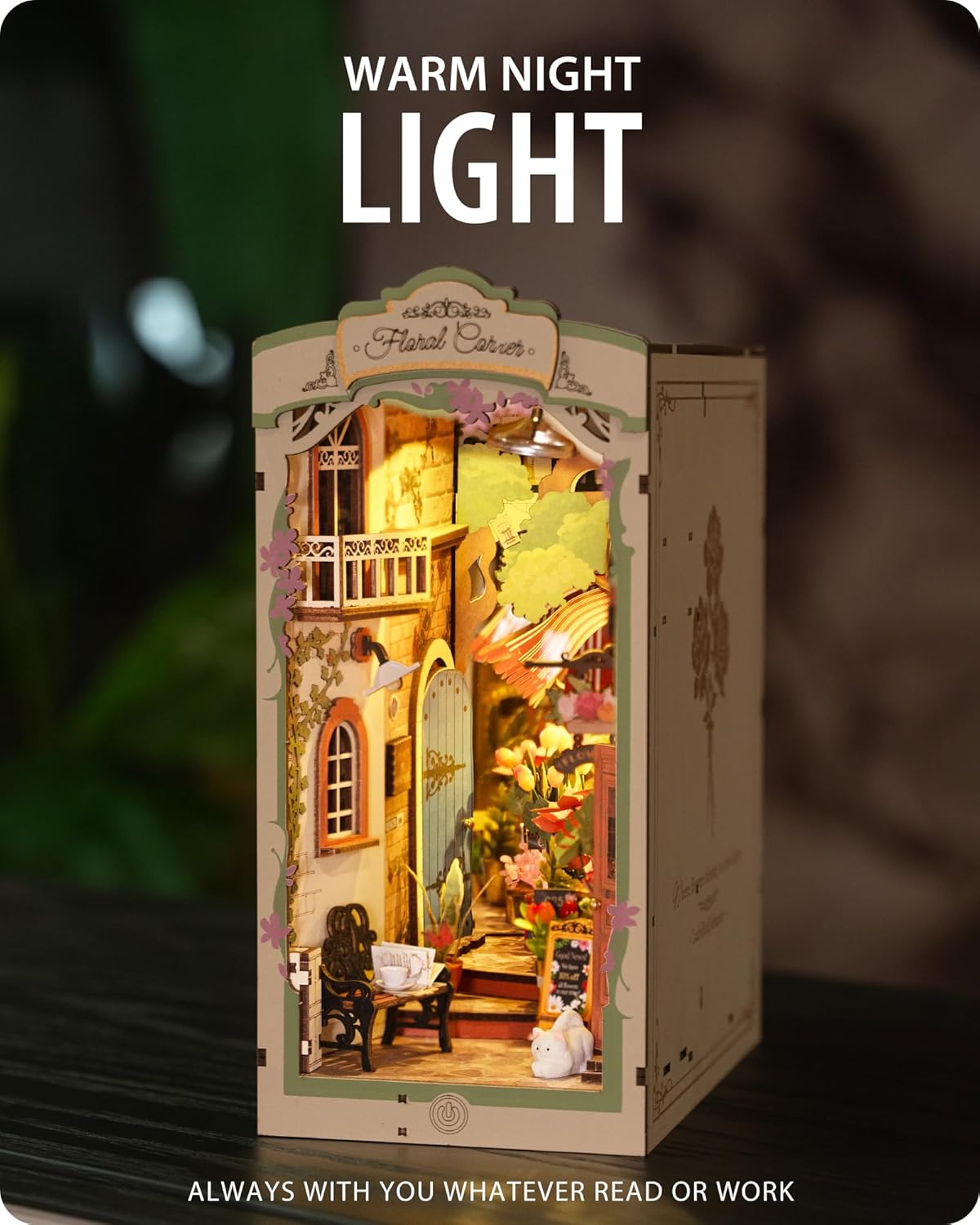 DIY Miniature House Book Nook Kit: Floral Corner