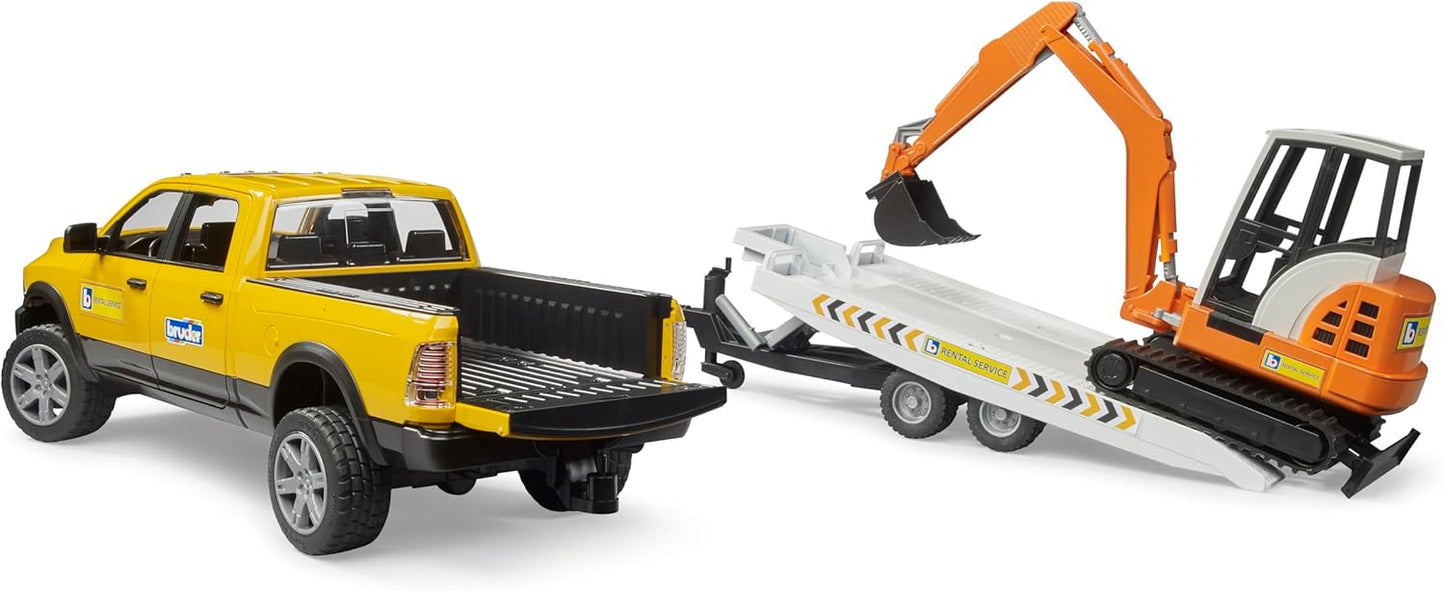 Bruder 02546 Ram Rental Service with Mini Excavator