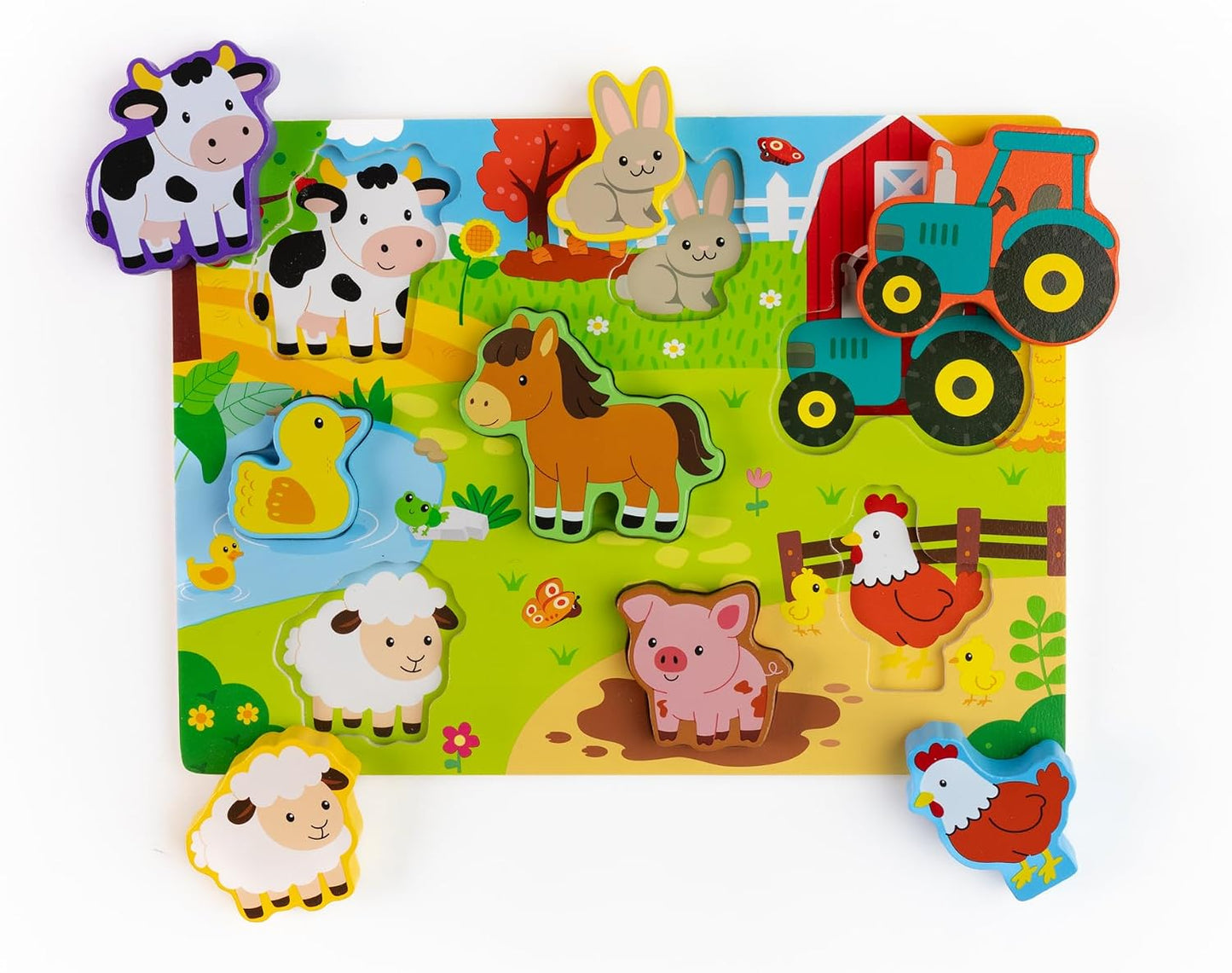 Wooden Farm Puzzle & Play Pieces