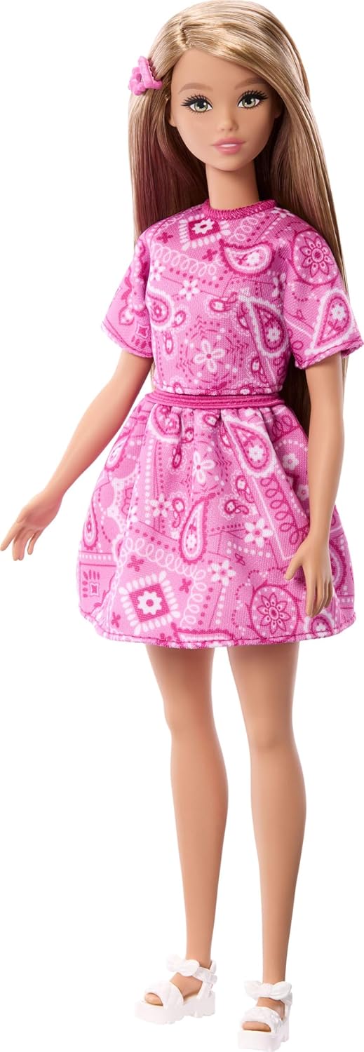 barbie fashionistas dress Fashionista Dress:Dress+train NPU-Kyle-202430 Suitable for girls aged Pink Crepe One Shoulder