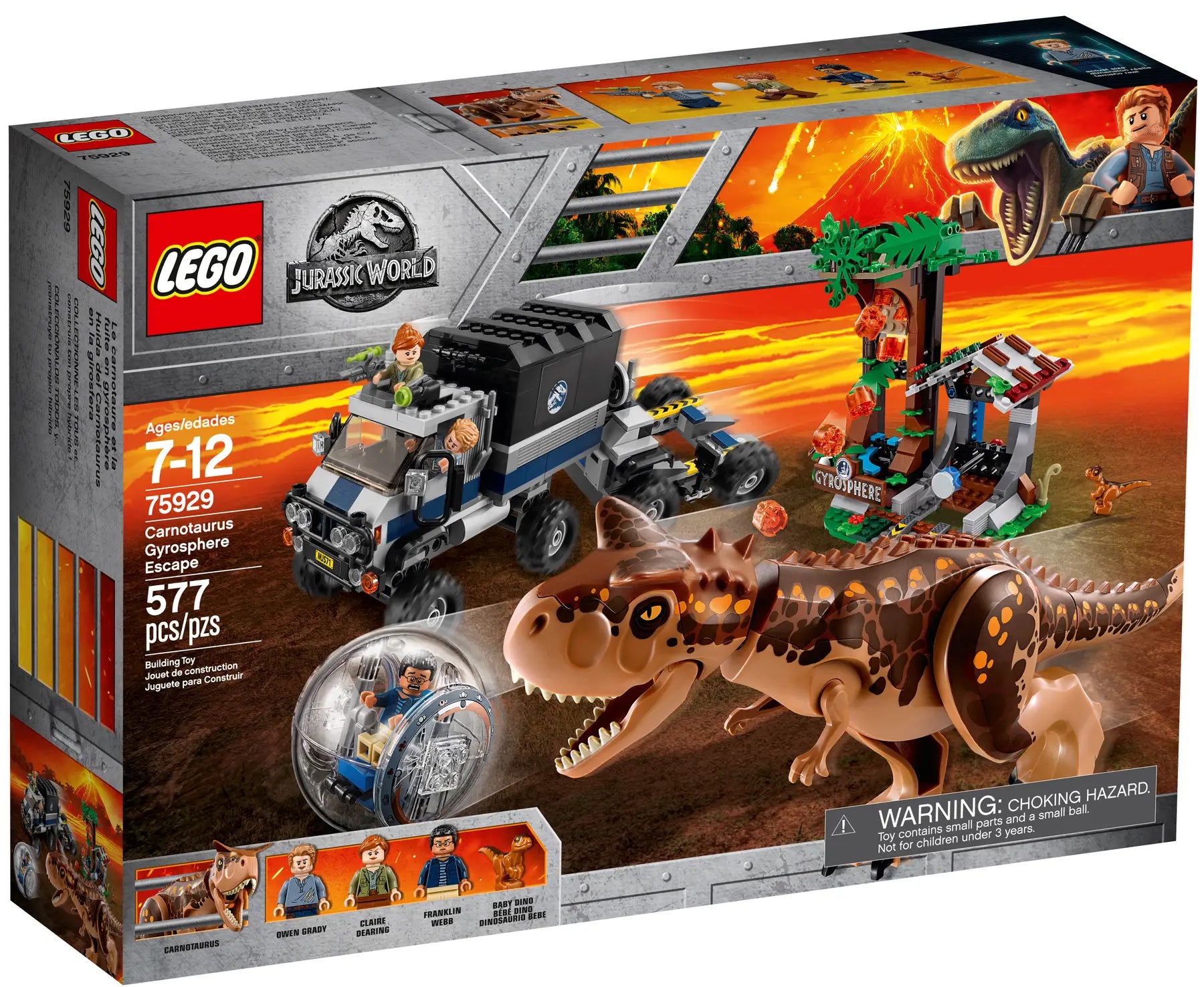 LEGO® Jurassic World Carnotaurus Gyrosphere Escape (75929