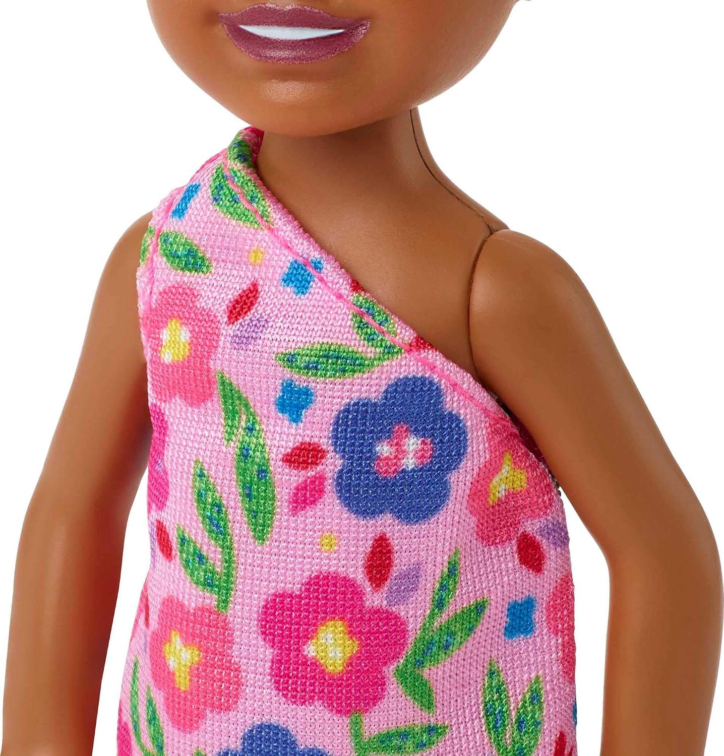 *Barbie Chelsea Brunette Doll Pink Flower Dress