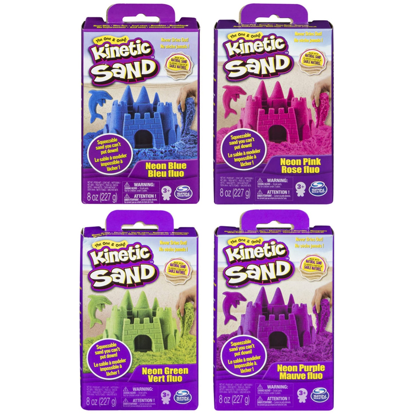 Kinetic Sand 8oz Neon Sand Assorted Colors