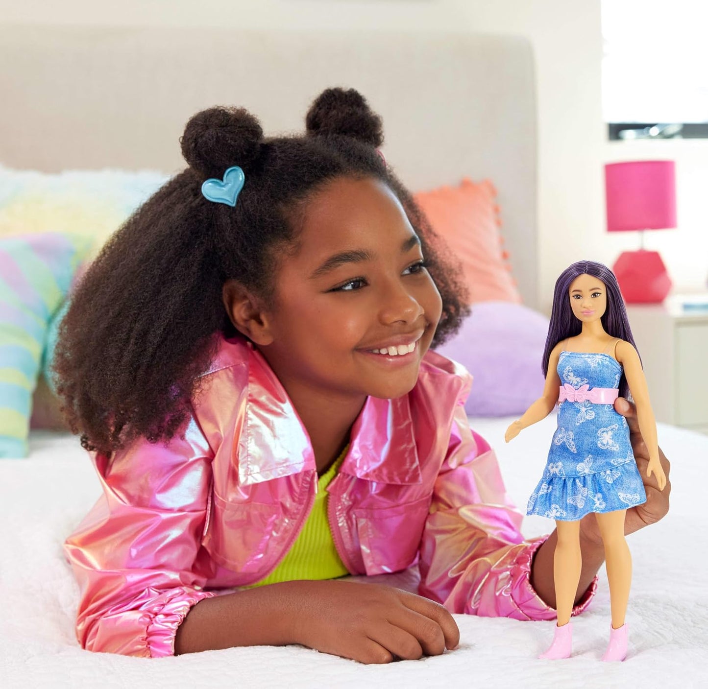 Barbie Fashionista #231 Denim Butterfly Print Dress