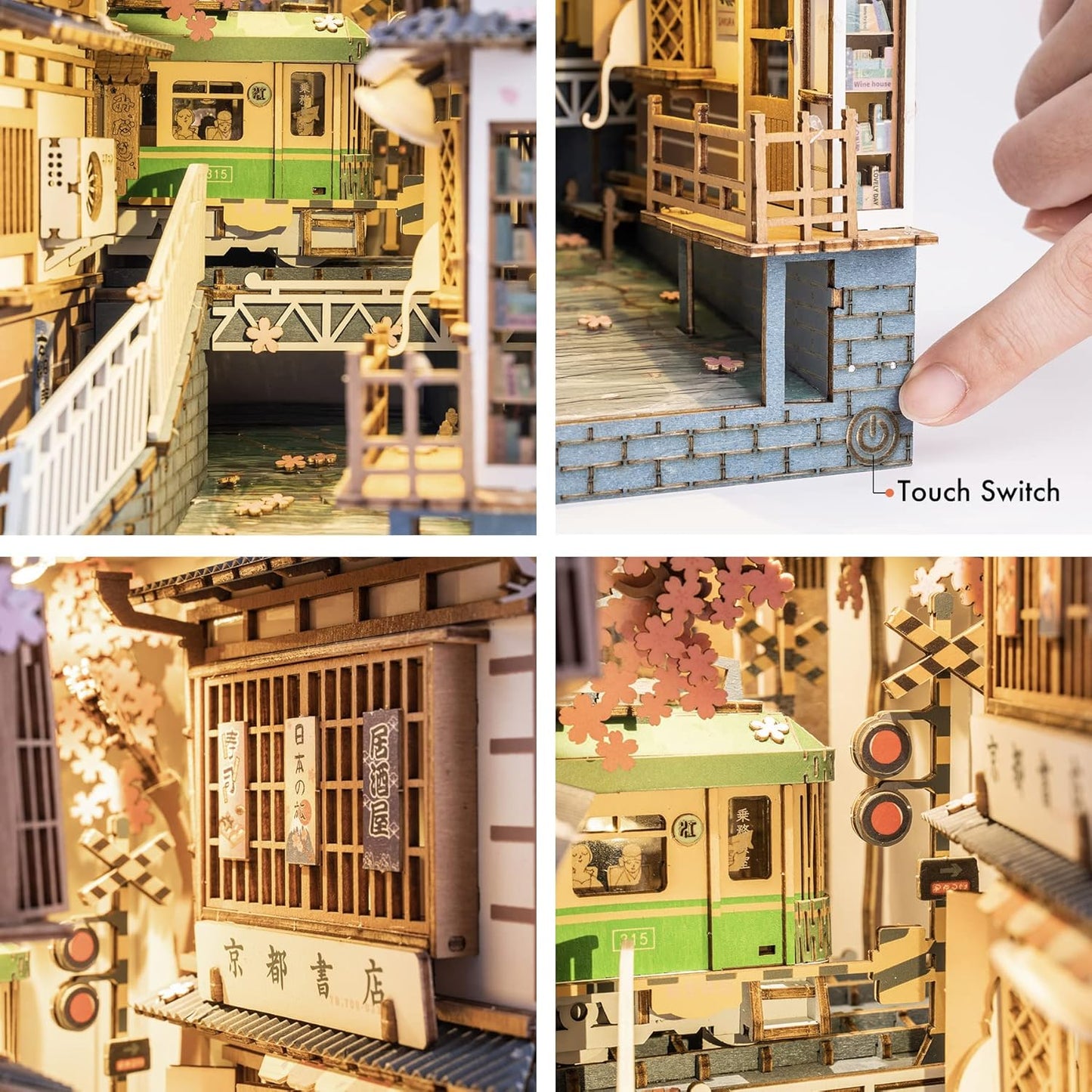 DIY Miniature House Book Nook Kit: Sakura Tram