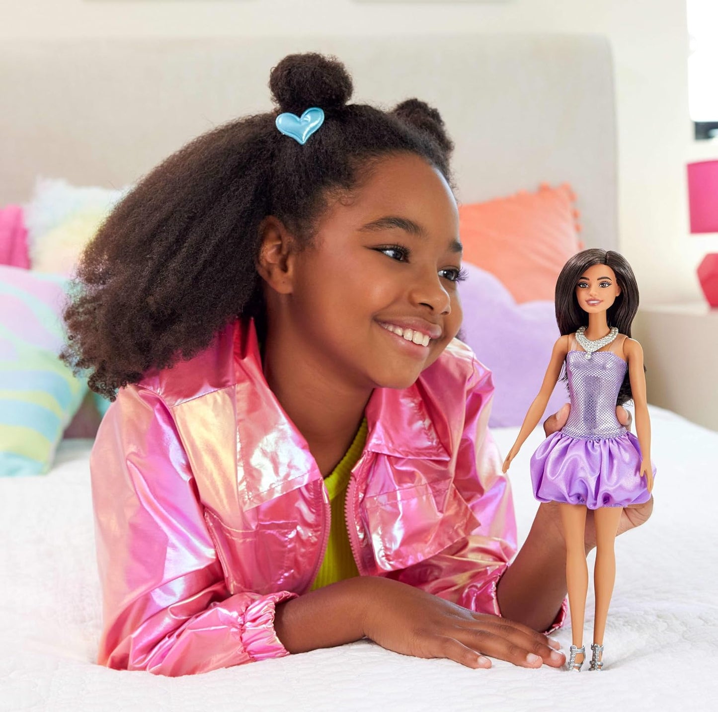 Barbie Fashionista #234 Sequined Purple Dress with Brown Hair