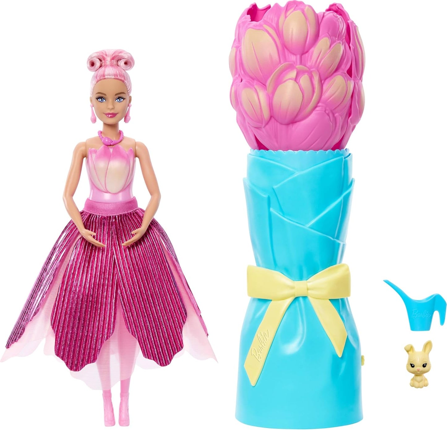 Barbie Petal Pop Scented Fashion Doll With Pink Tulip Dress
