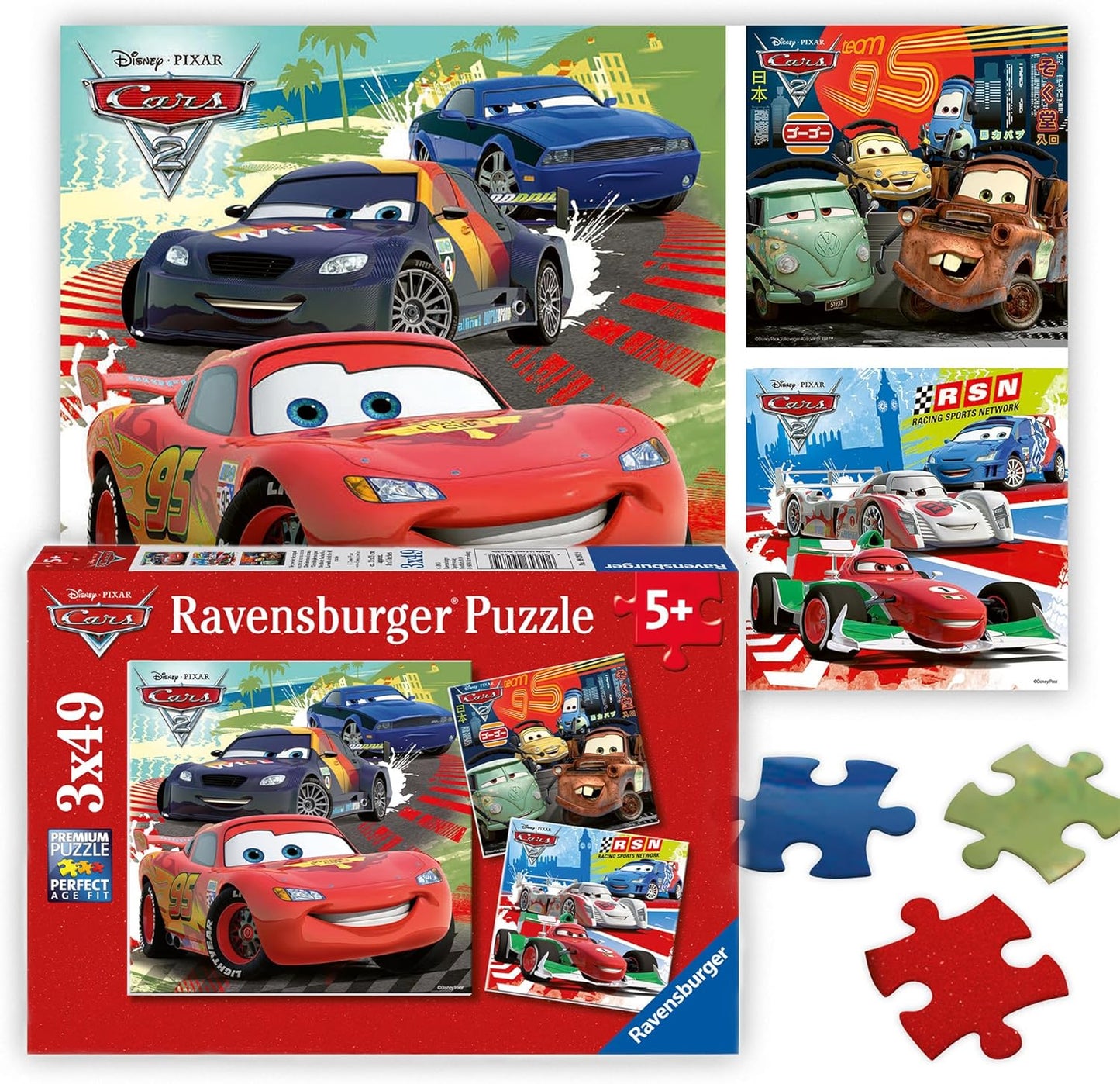 Pixar Cars: Worldwide Racing Fun (3 x 49 pc)