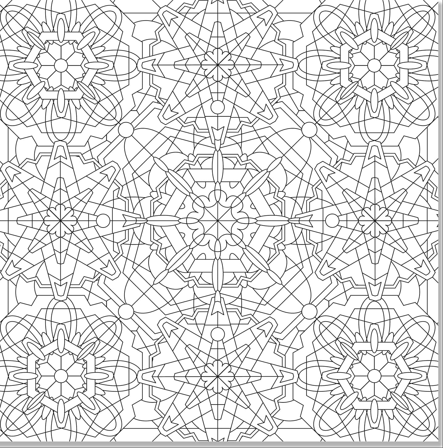 Adult Coloring Book Kaleidoscope Designs