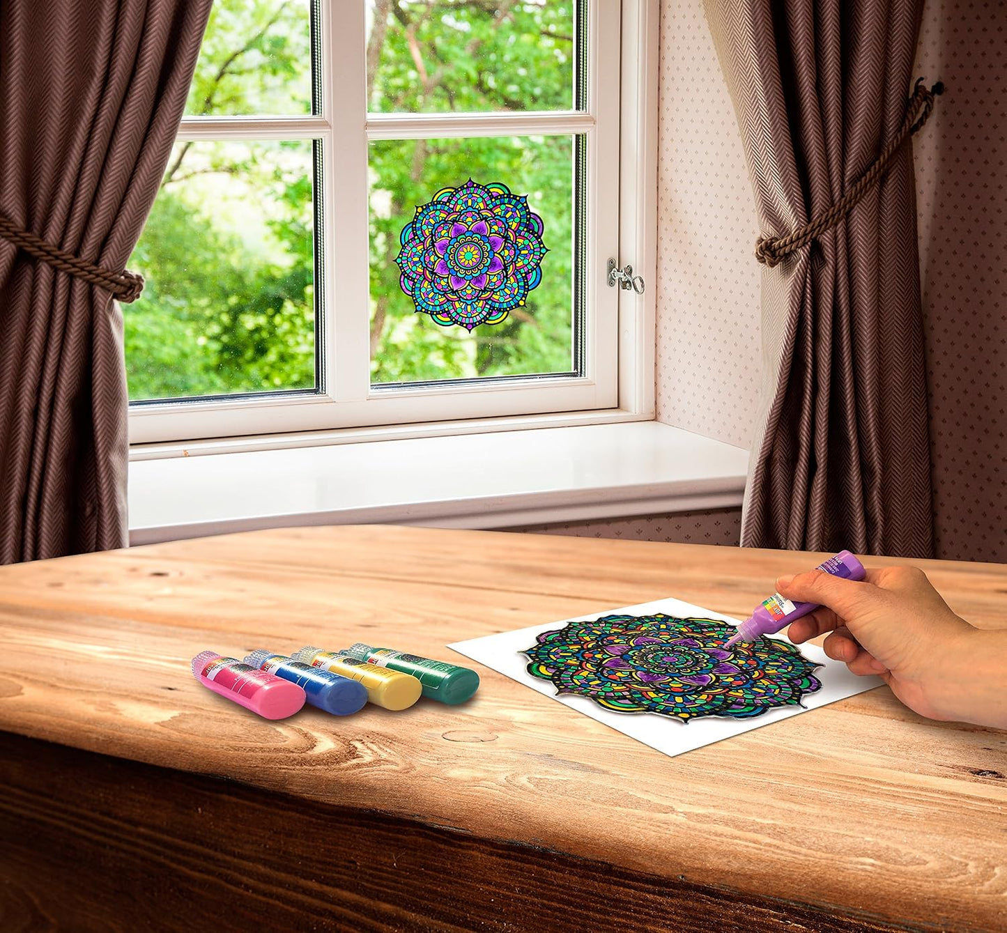 Joy of Coloring Stained Glass Mandalas