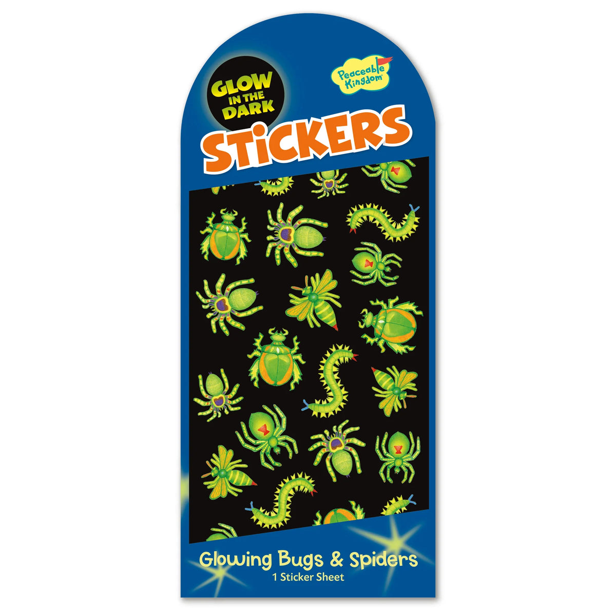 Glow-in-the-Dark Glowing Bugs & Spiders Stickers
