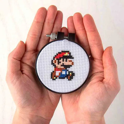 Super Mario Bros Cross Stitch Hoop Kit
