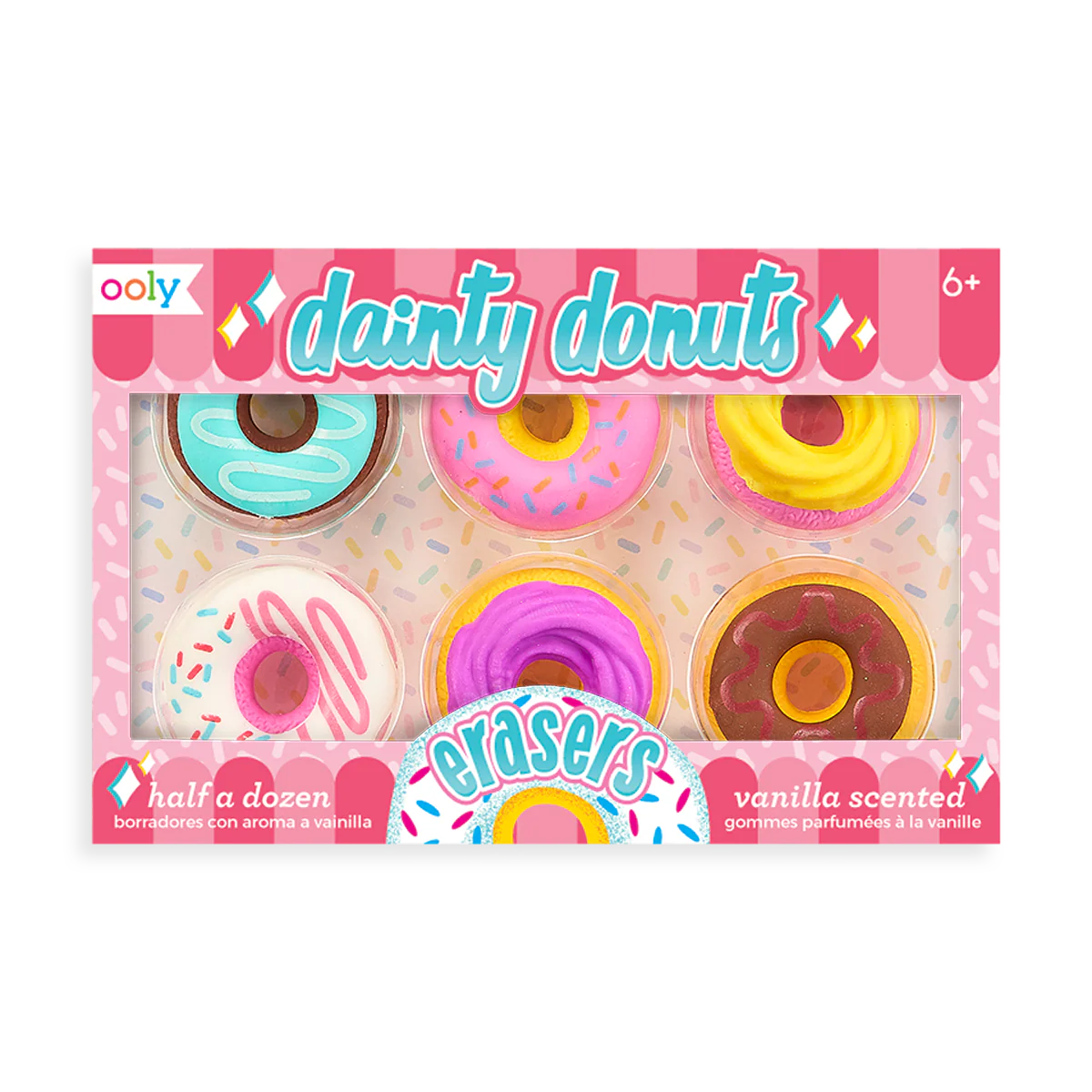 Dainty Donuts: Vanilla Scented Puzzle Erasers (Set of 6)