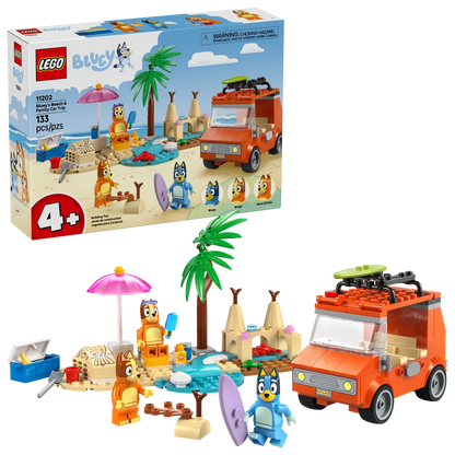 LEGO® Bluey Bluey's Beach & Family Car Trip (11202)