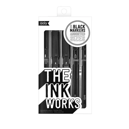 The Ink Works: Assorted Black Markers ( Set of 5)