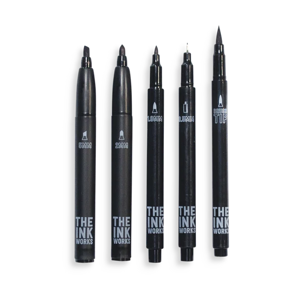 The Ink Works: Assorted Black Markers ( Set of 5)