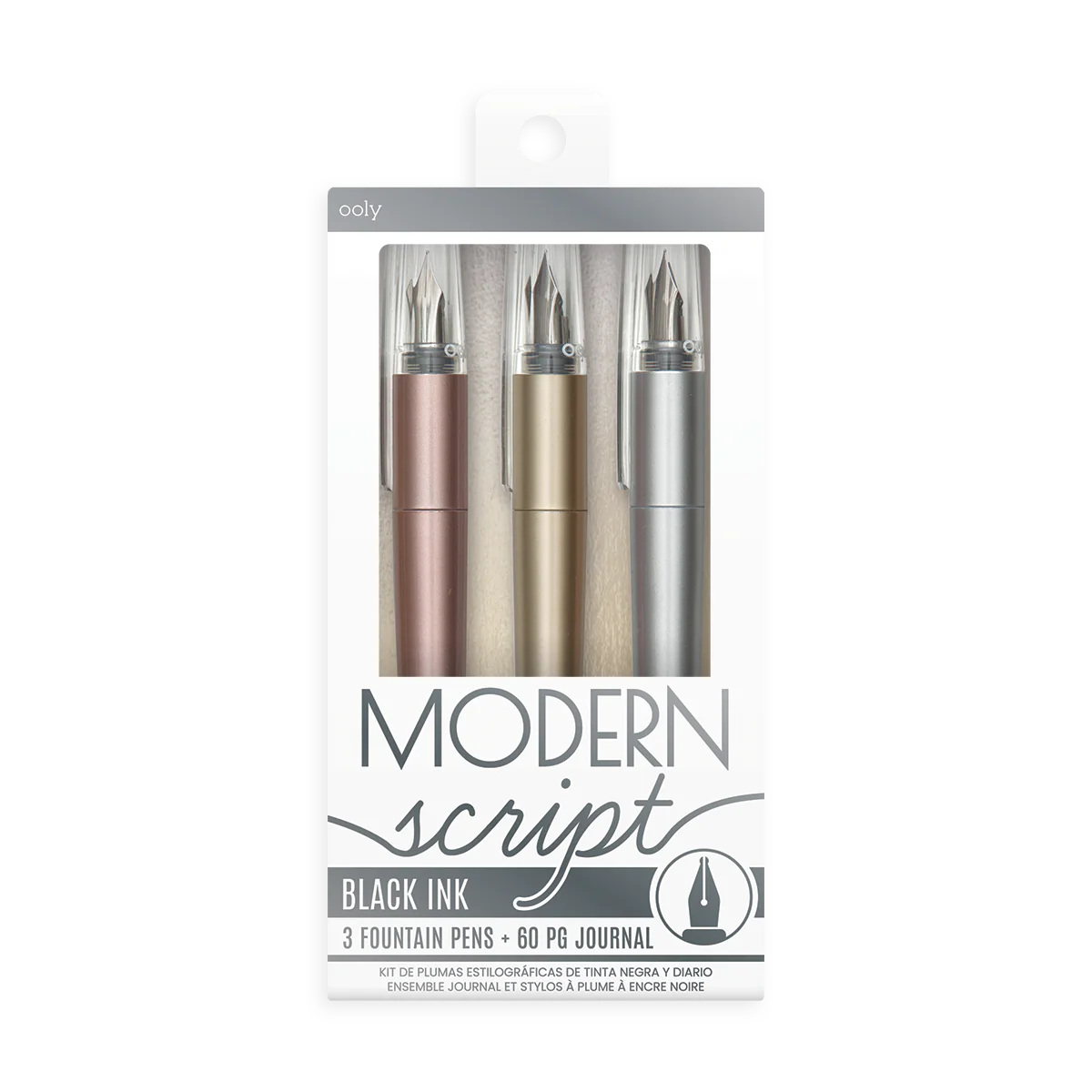 Modern Script: Black Ink Fountain Pens & Journal