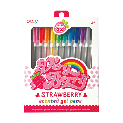 Very Berry: Strawberry Scented Gel Pens (Set of 12)