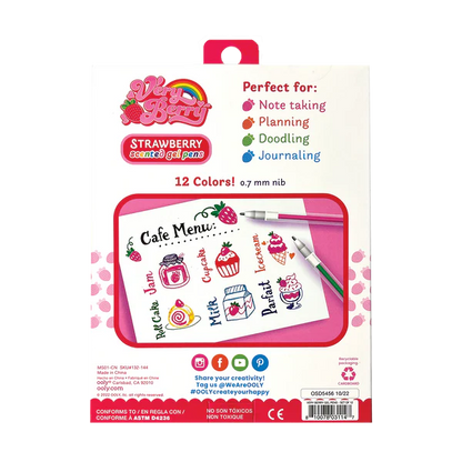 Very Berry: Strawberry Scented Gel Pens (Set of 12)
