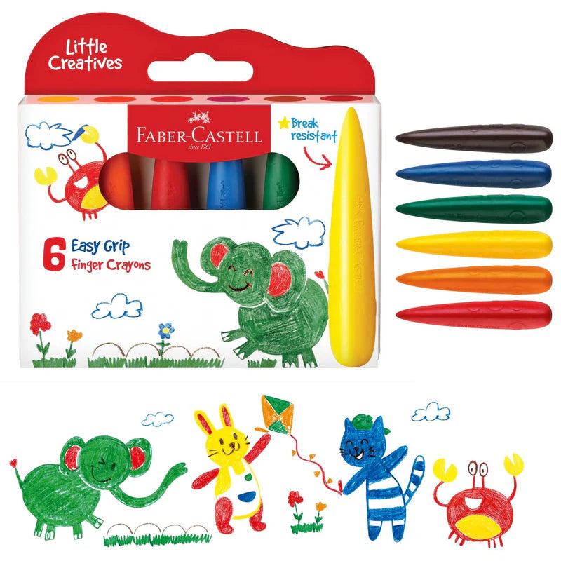 Little Creatives 6ct Easy Grip Crayons