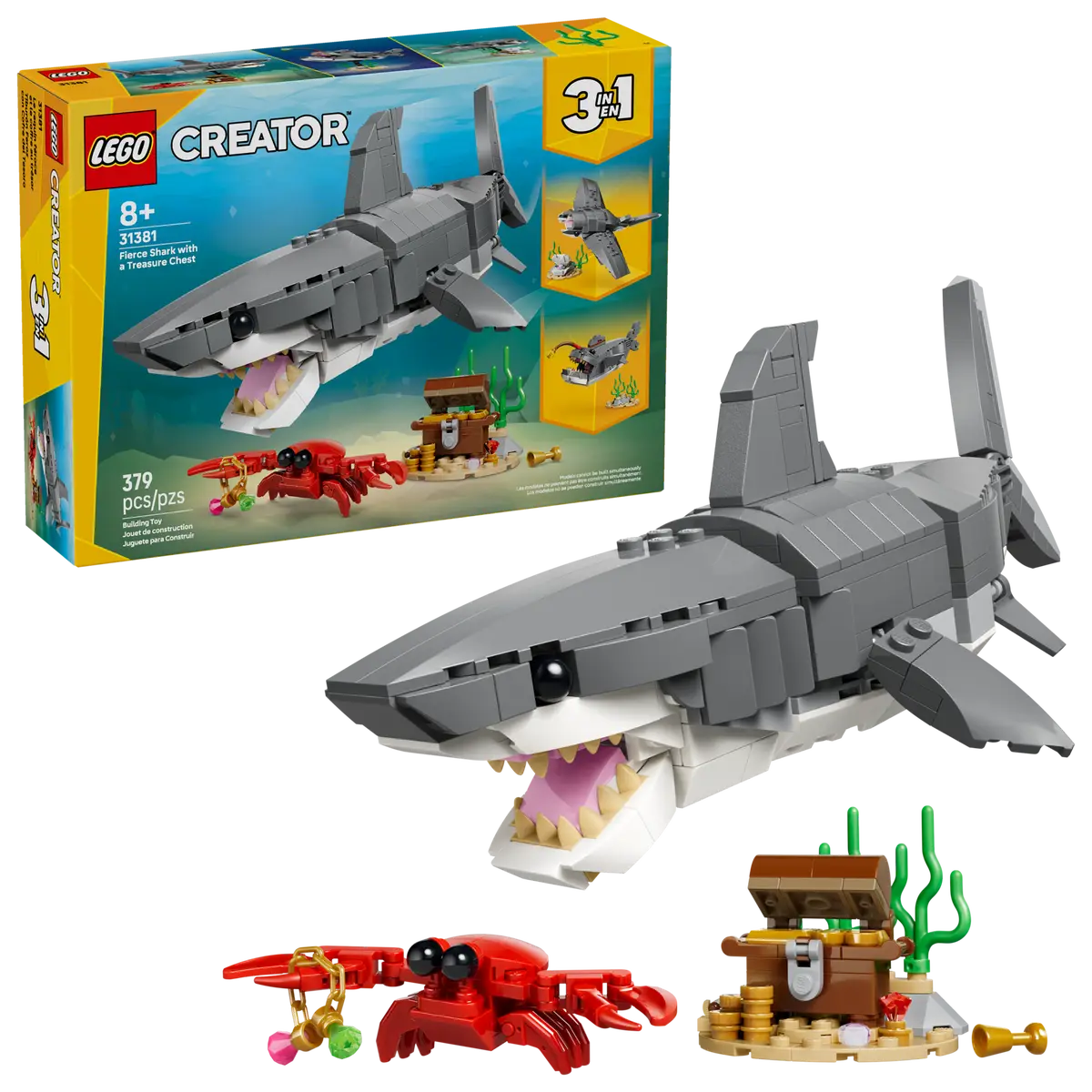 LEGO® Creator 3in1 Fierce Shark with a Treasure Chest (31381)