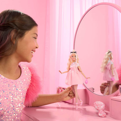 Barbie Deluxe Style #3 Pink Barbiecore Outfit with Blonde Top Knot
