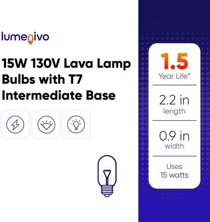 Lava Lamp 15 Watt Bulb 2-pack for 11.5in Lava Lamps