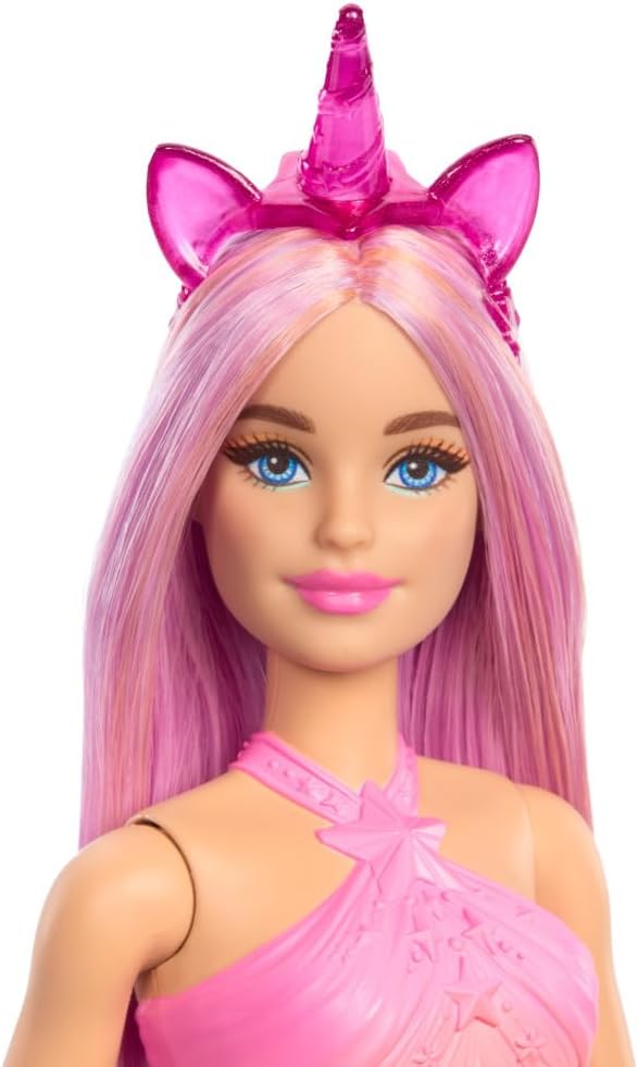 Barbie Unicorn Doll With Pink Hair, Ombre Outfit And Unicorn Accessories