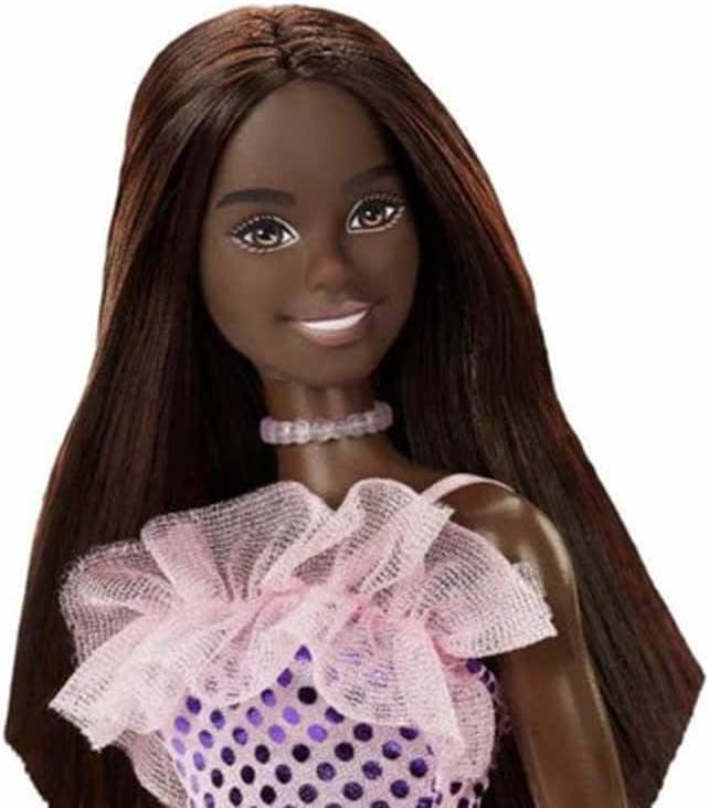 Barbie Glitz Doll Black Pink Mini-Dress
