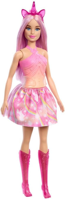 Barbie Unicorn Doll With Pink Hair, Ombre Outfit And Unicorn Accessories