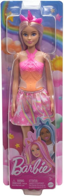 Barbie Unicorn Doll With Pink Hair, Ombre Outfit And Unicorn Accessories
