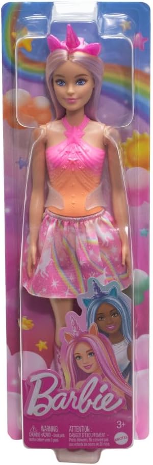 Barbie Unicorn Doll With Pink Hair, Ombre Outfit And Unicorn Accessories