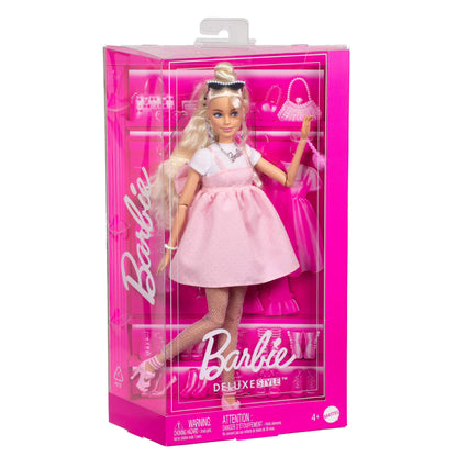 Barbie Deluxe Style #3 Pink Barbiecore Outfit with Blonde Top Knot