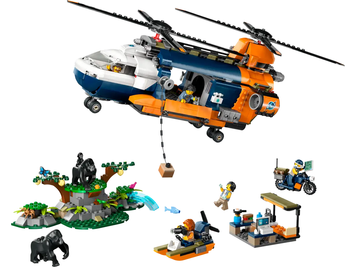 LEGO® City Jungle Explorer Helicopter at Base Camp (60437)