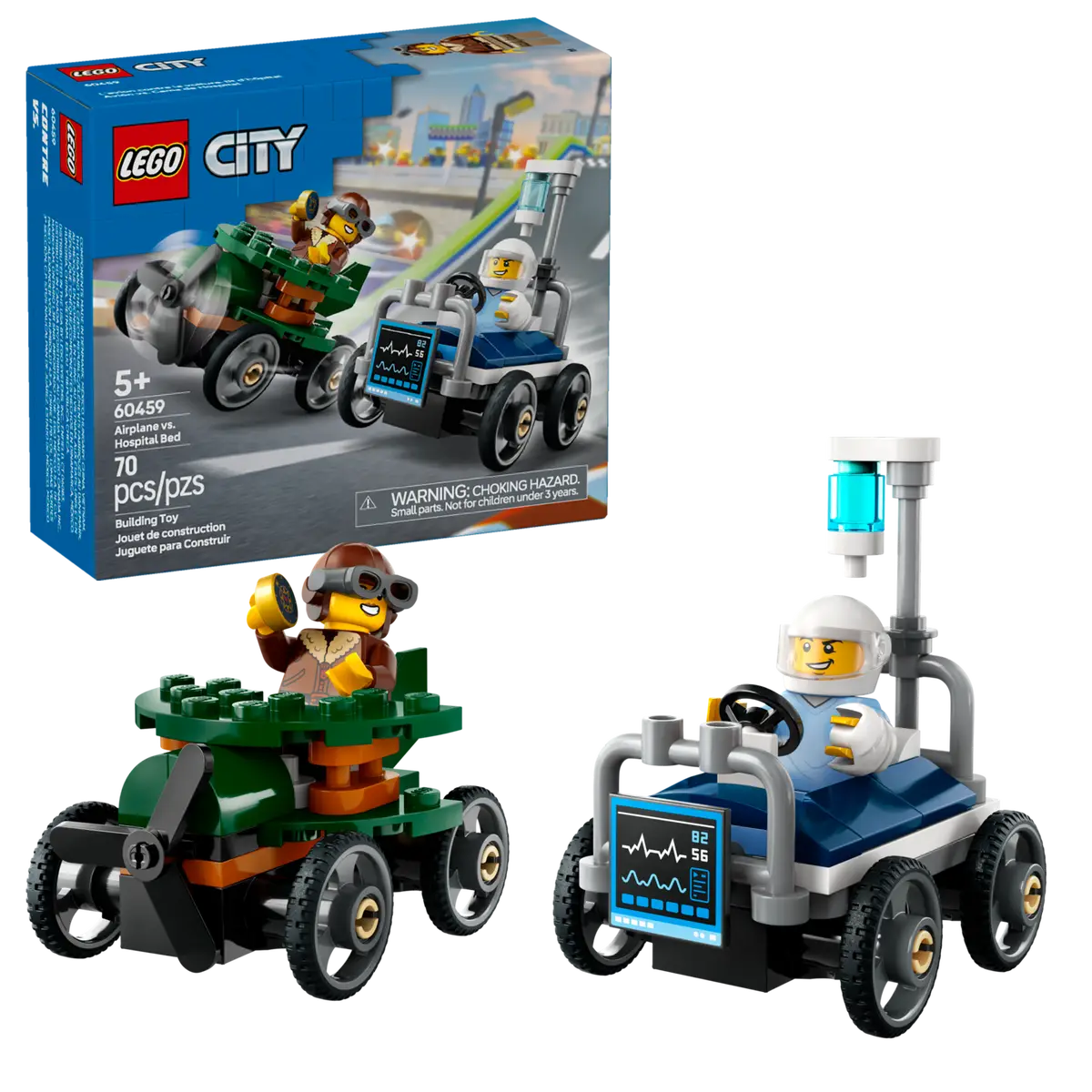 LEGO® City Airplane vs. Hospital Bed Race Car Pack (60459)