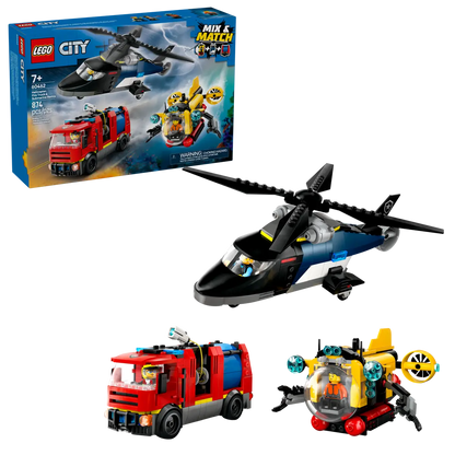 LEGO® City Helicopter, Fire Truck & Submarine Remix (60462)