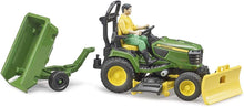 Bruder 09824 Bworld John Deere Lawn Tractor w/ Trailer and Figure 12.10.6