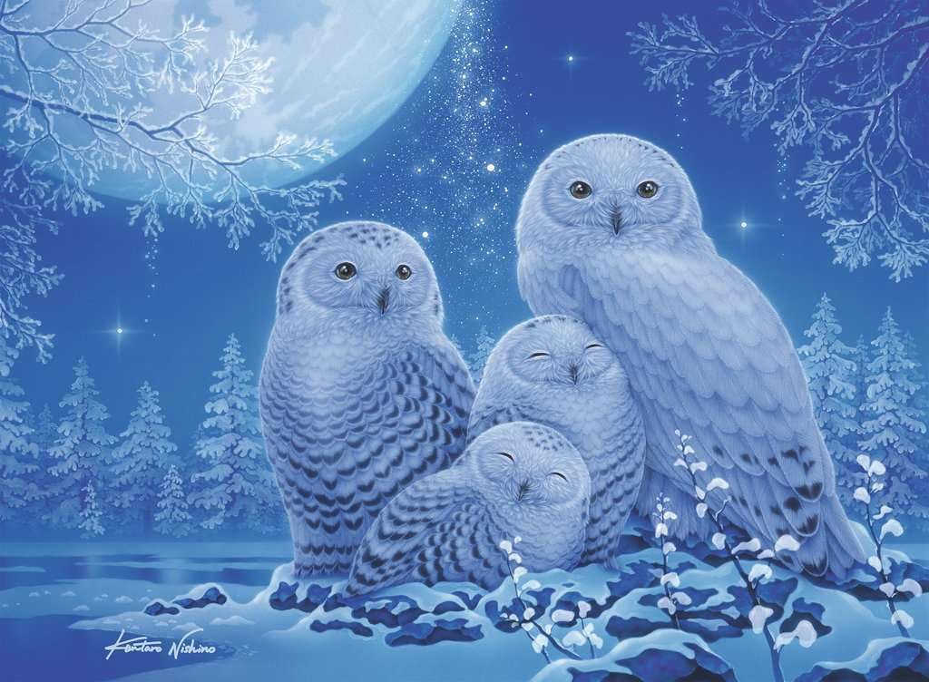 Owls in the Moonlight 500pc GITD Puzzle