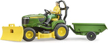 Bruder 09824 Bworld John Deere Lawn Tractor w/ Trailer and Figure 12.10.6