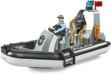 Bruder 62733 bworld Police Boat with Rotating Beacon Light, 2 Figures and Accessories