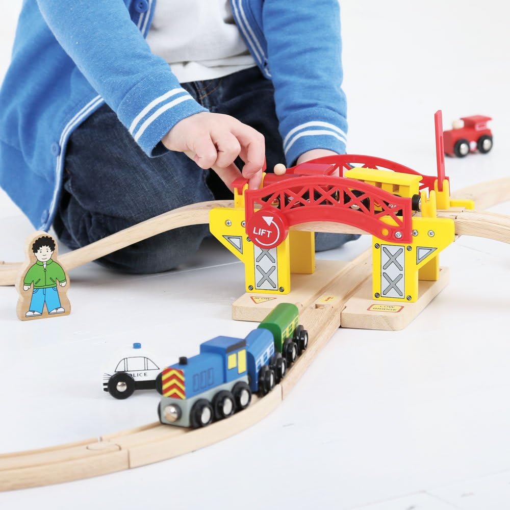 Bigjigs Rail Lifting Bridge | Suspension Model for Wooden Railway Set Expansion